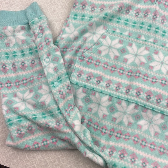 Carters Fleece Hooded Snowflake Onesie Size 18-24 months - Picture 6 of 8